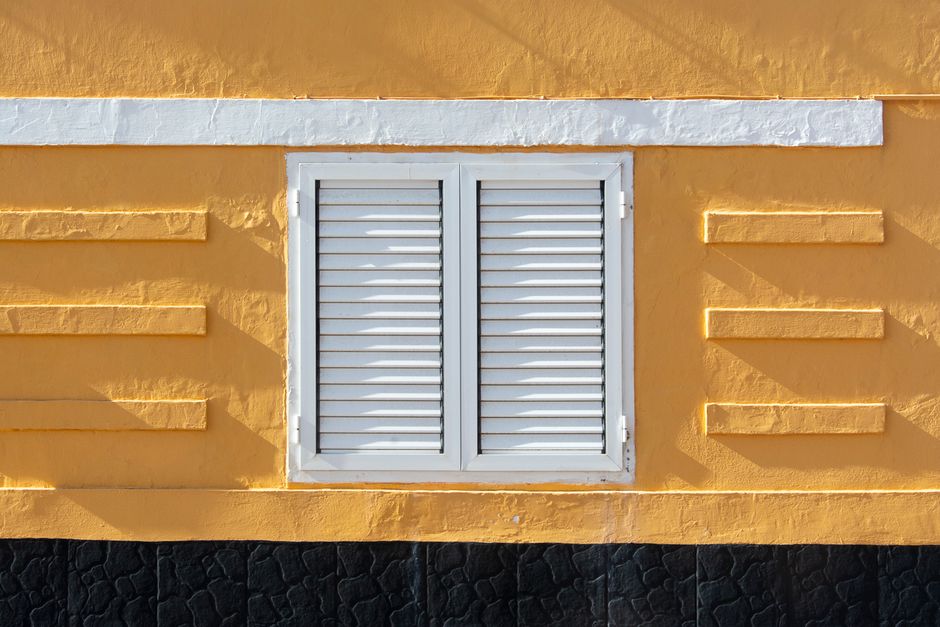 Painted exterior wall of a house in daylight