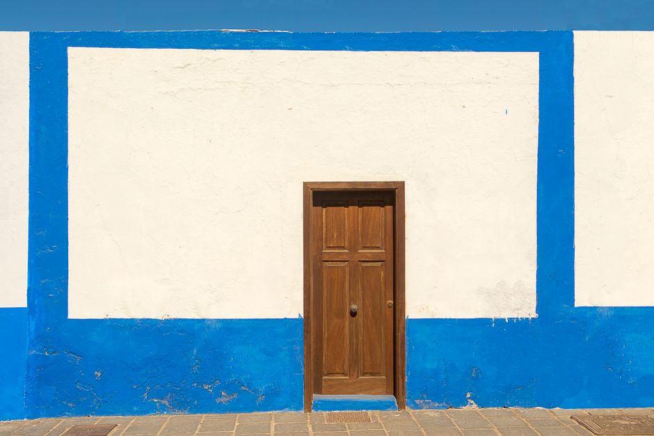 Painted exterior wall of a house in daylight